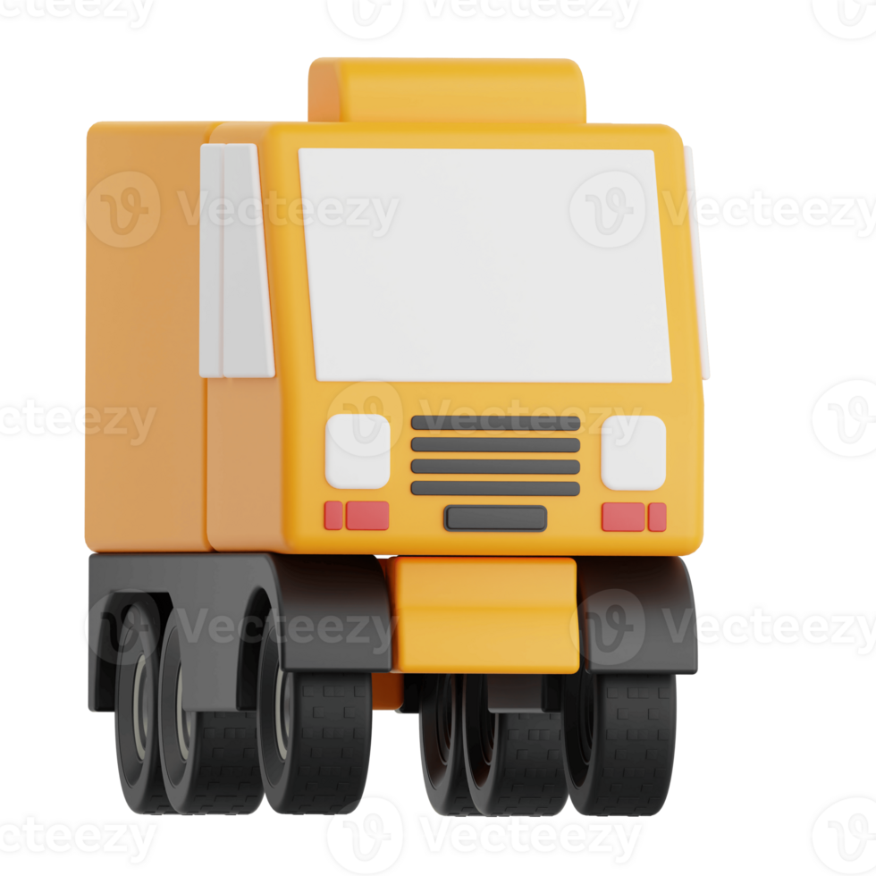 3D Render Truck Icon Illustration. Isolated on Transparent background png