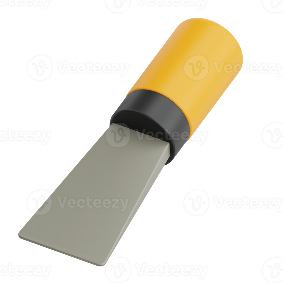 3D Render Chisel Icon Illustration. Isolated on Transparent background png