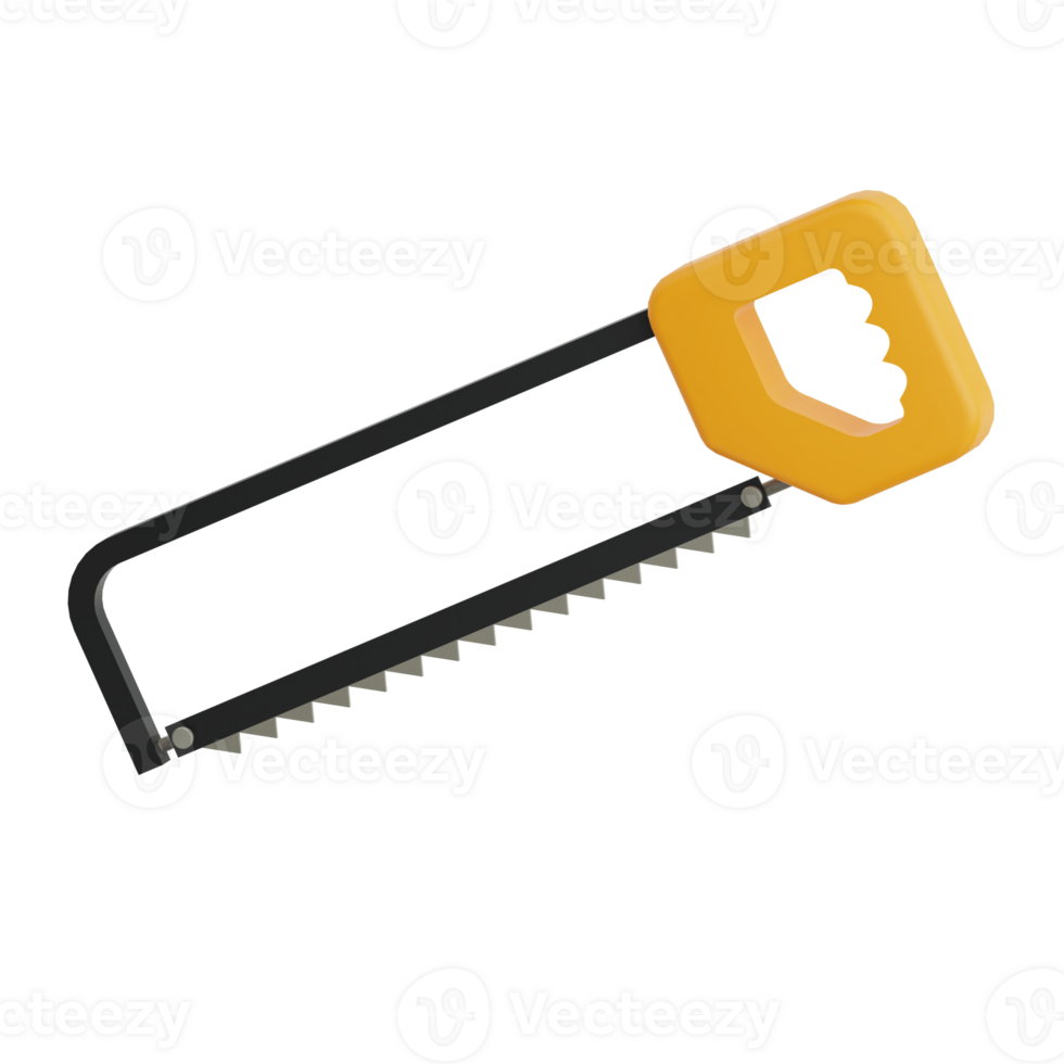 3D Render Hacksaw Icon Illustration. Isolated on Transparent background png