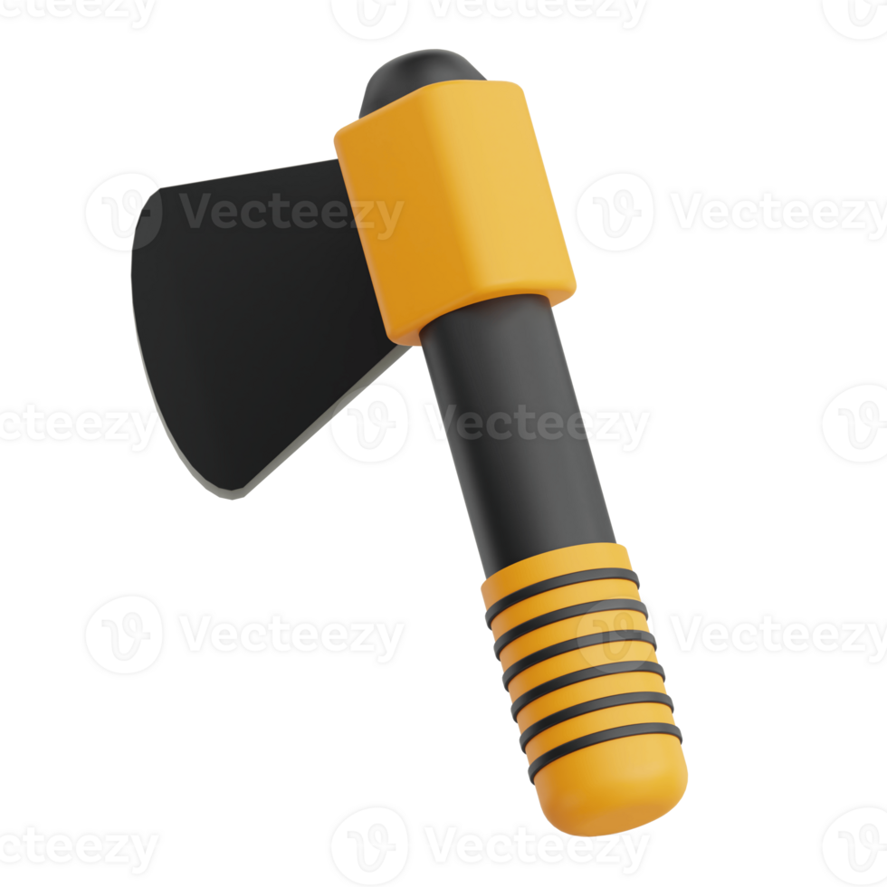 3D Render Axe Icon Illustration. Isolated on Transparent background png