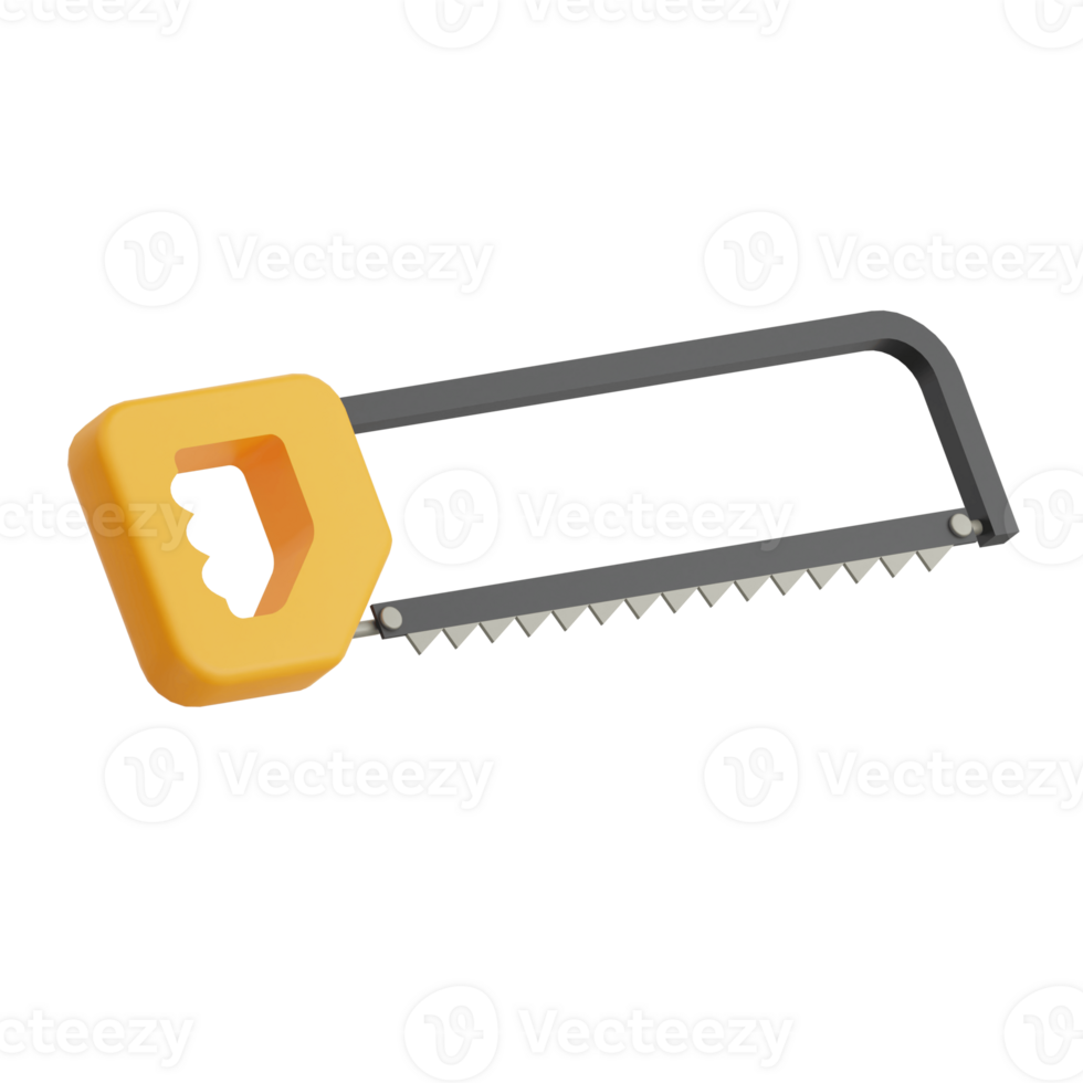 3D Render Hacksaw Icon Illustration. Isolated on Transparent background png