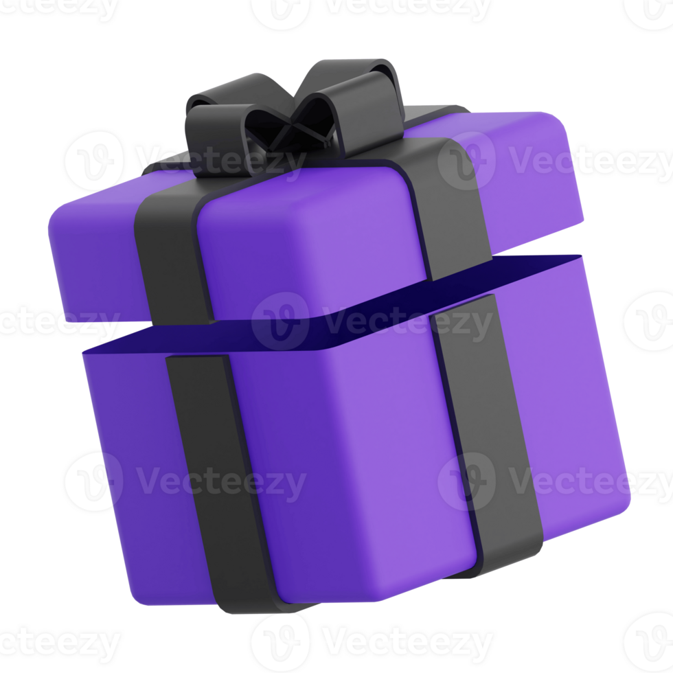 3D Render Gift Box Icon Illustration. Isolated on Transparent background png