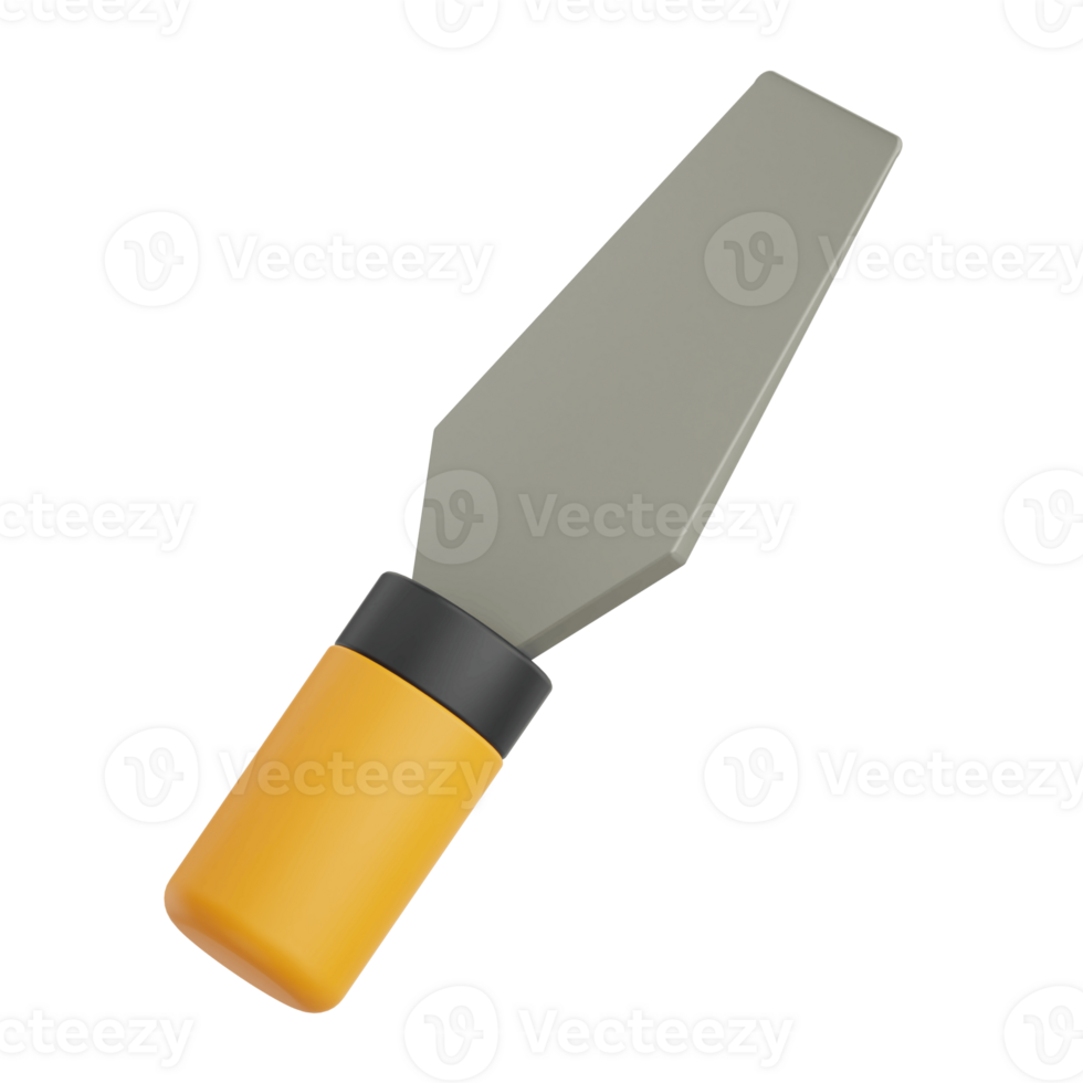 3D Render Chisel Icon Illustration. Isolated on Transparent background png