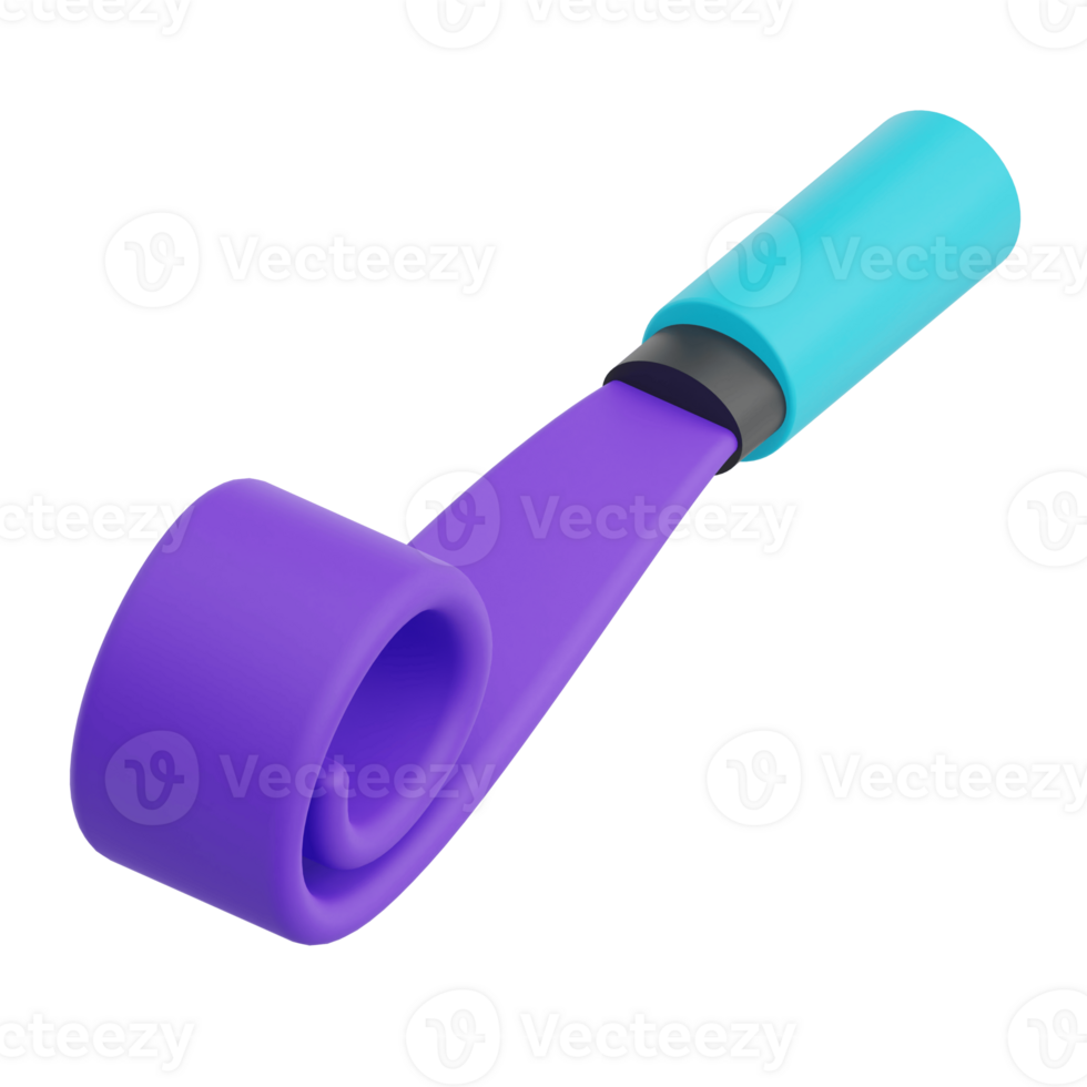 3D Render Party Wistle Icon Illustration. Isolated on Transparent background png