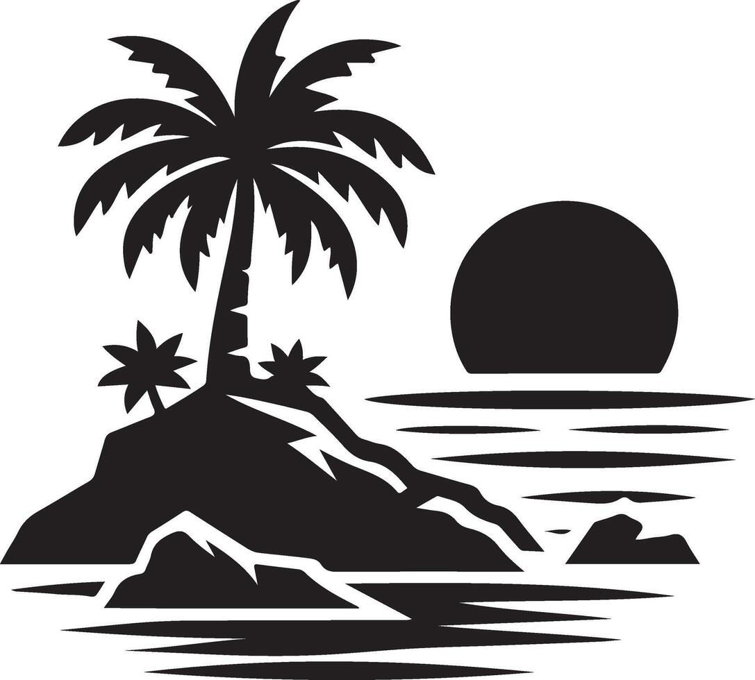 island silhouette on the white background. vector