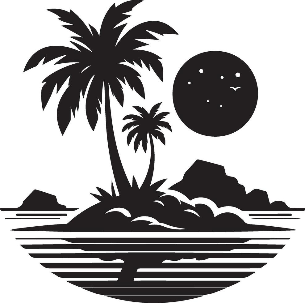 island silhouette on the white background. vector