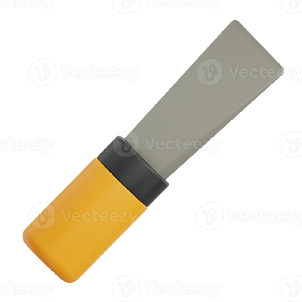 3D Render Chisel Icon Illustration. Isolated on Transparent background png