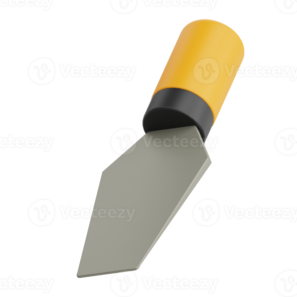 3D Render Chisel Icon Illustration. Isolated on Transparent background png