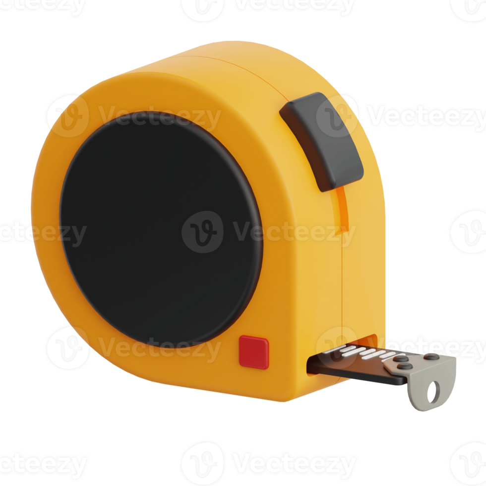 3D Render Measure Tape Icon Illustration. Isolated on Transparent background png