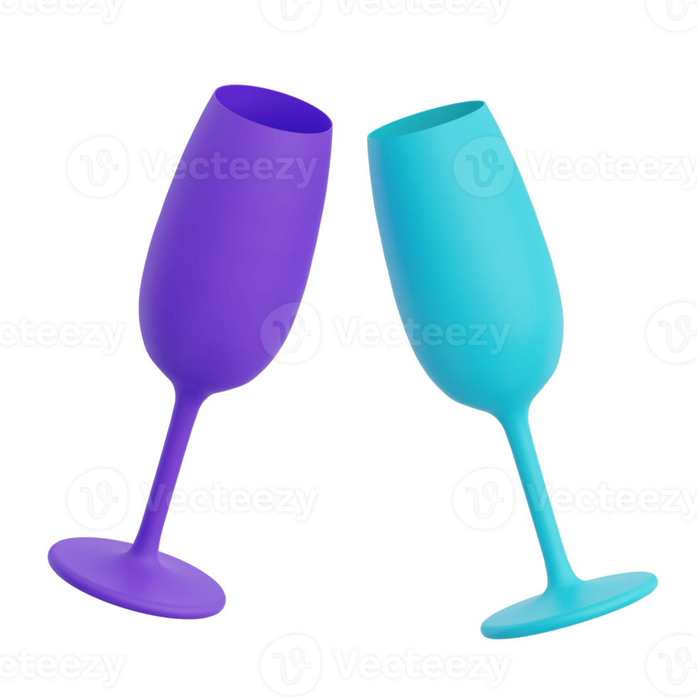 3D Render Wine Glass Icon Illustration. Isolated on Transparent background png