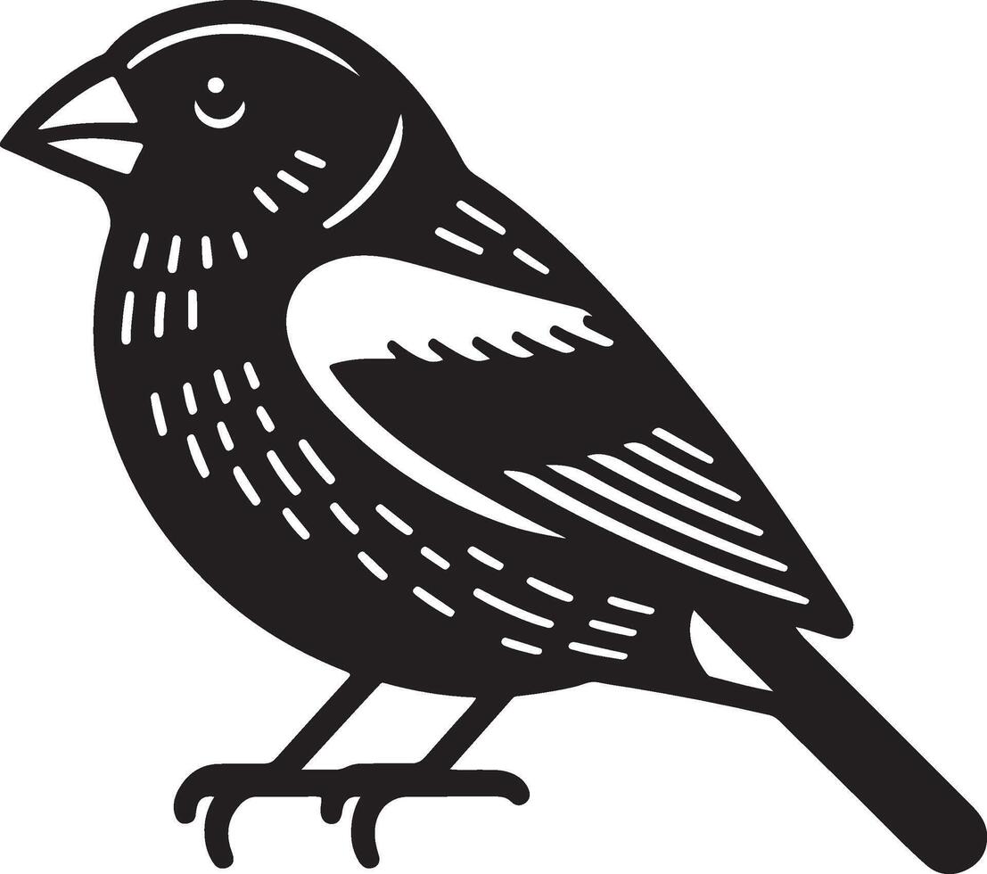 grosbeak Illustration black vector