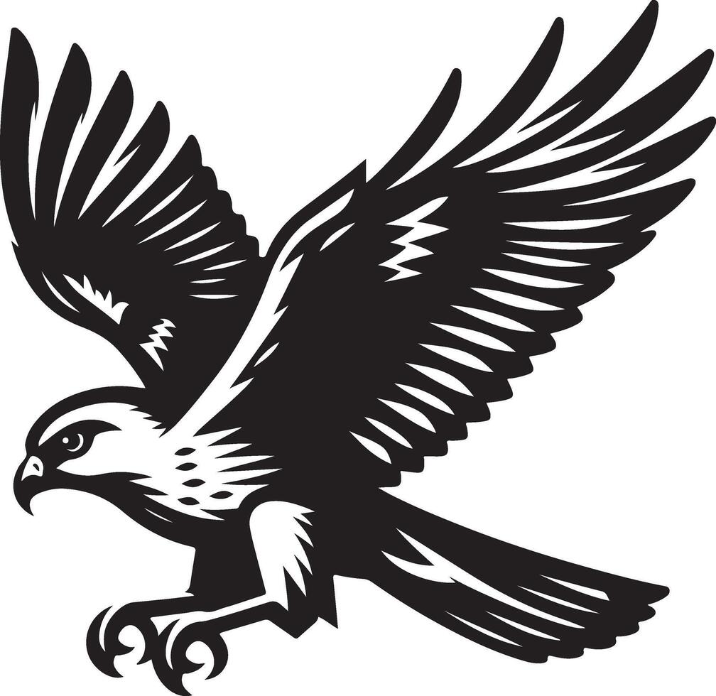 harrier bird illustration black vector