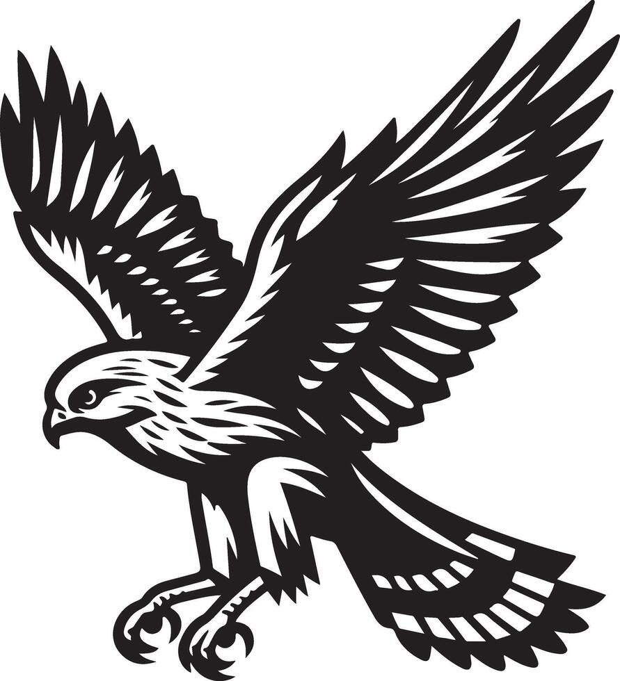 harrier bird illustration black vector