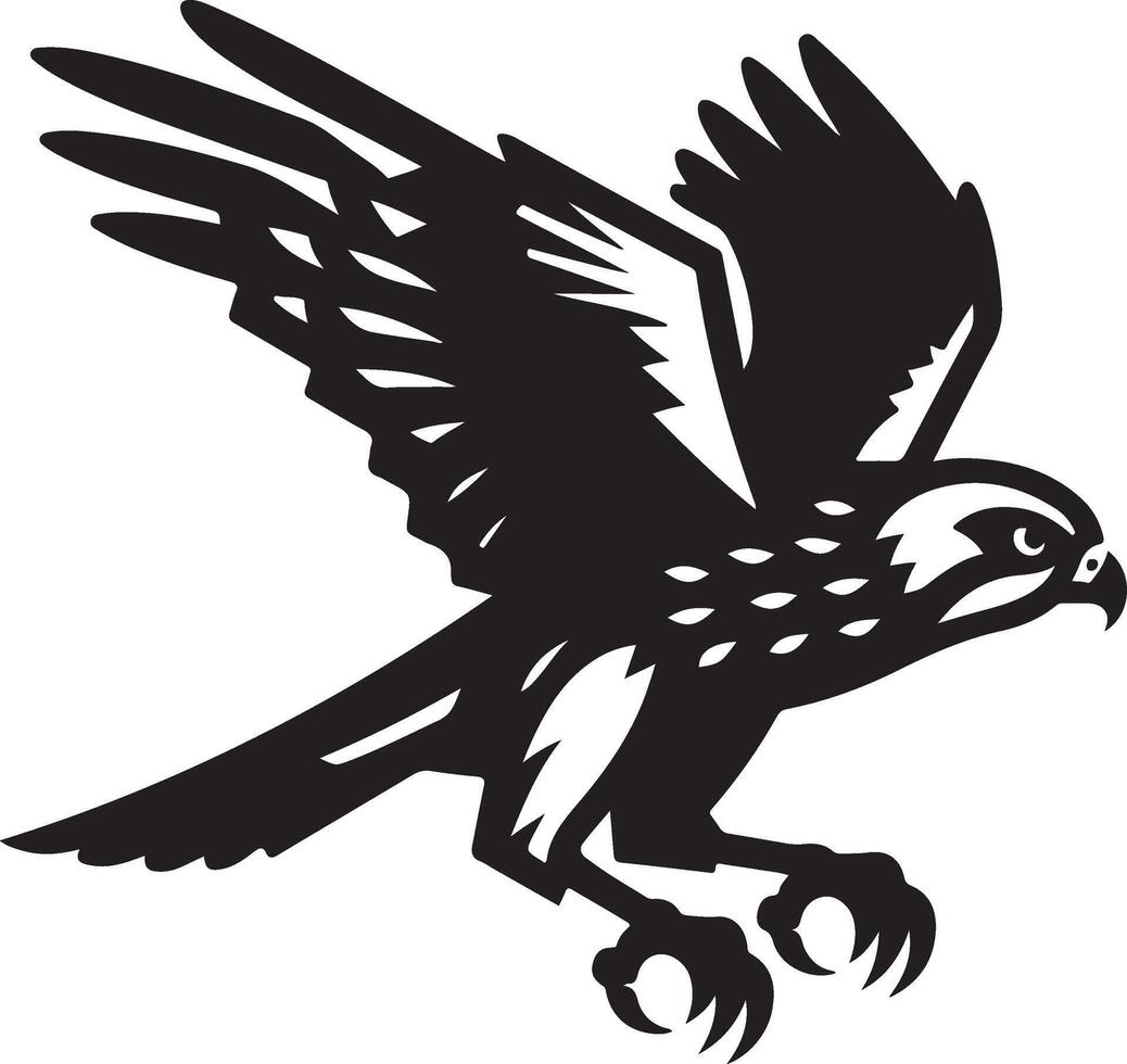 aguilucho pájaro ilustración negro vector
