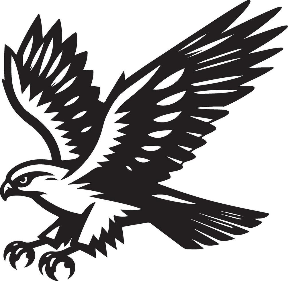 harrier bird illustration black vector