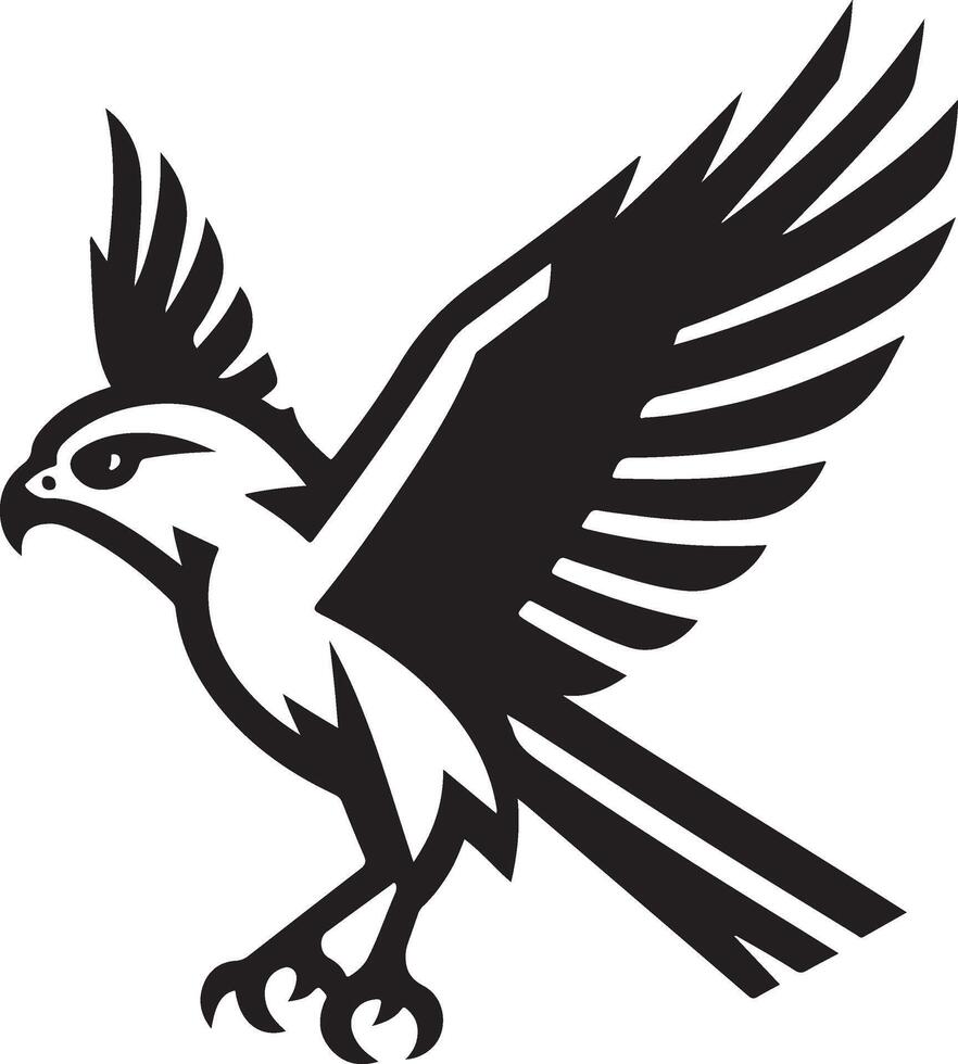 harrier bird illustration black vector