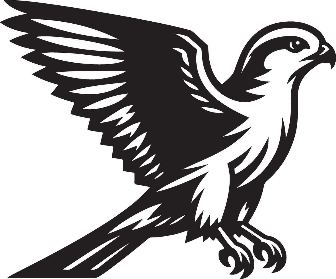 harrier bird illustration black vector