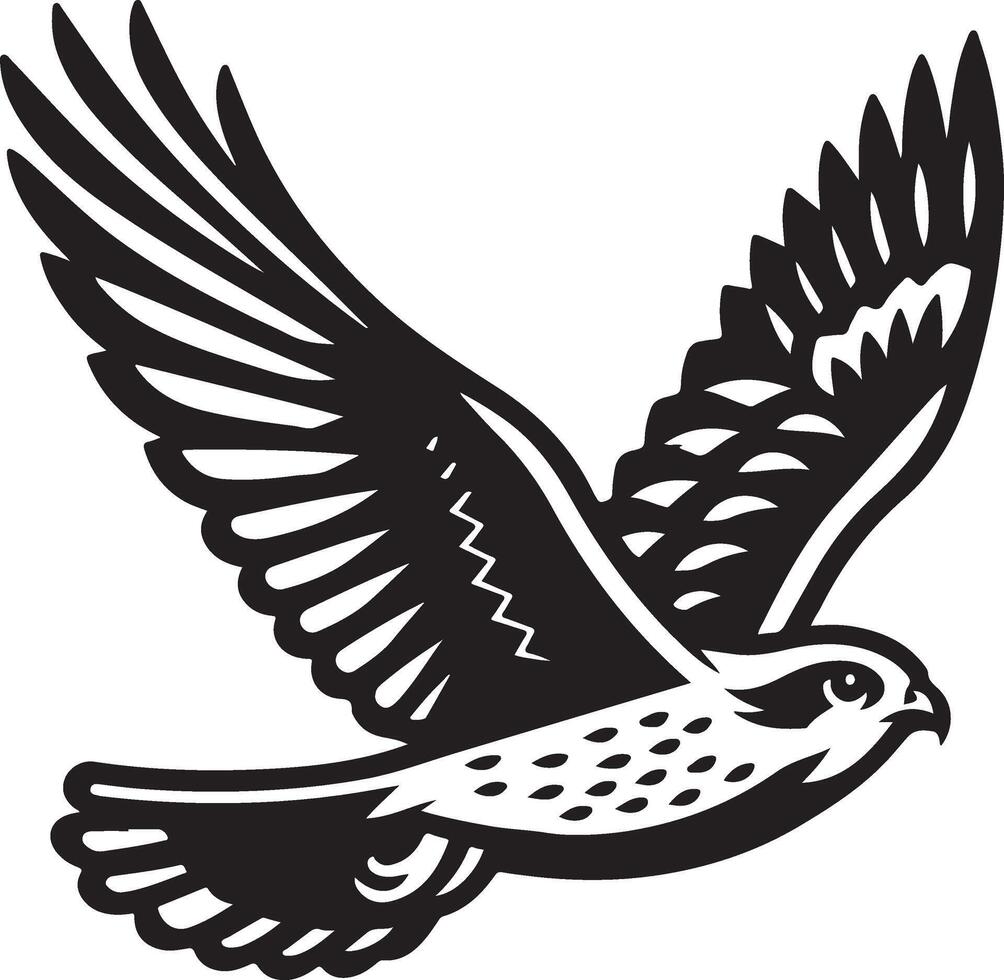 harrier bird illustration black vector