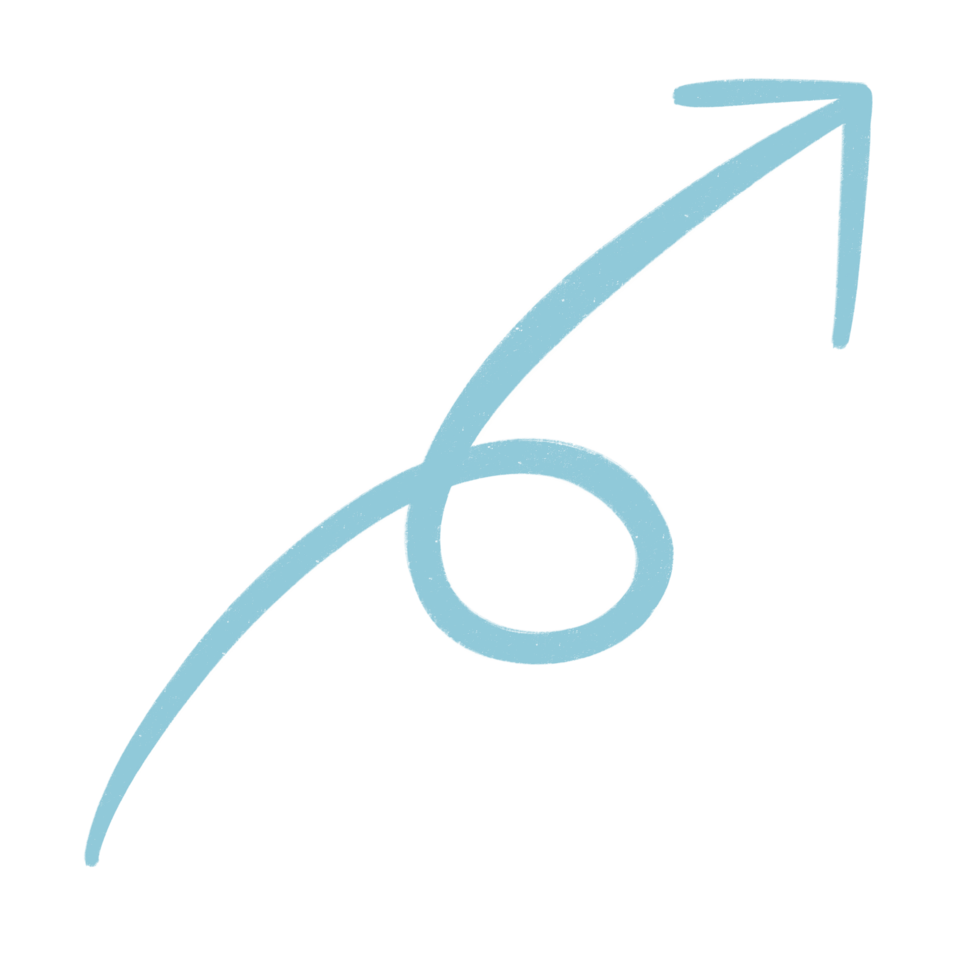 Blue Arrow Line Upward Curved Arrow Sketch Arrow Line Element png