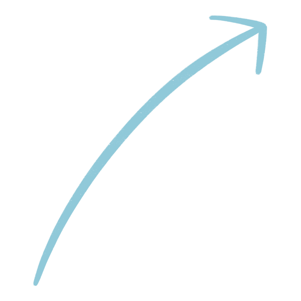 Blue Arrow Line Upward Curved Arrow Sketch Arrow Line Element png