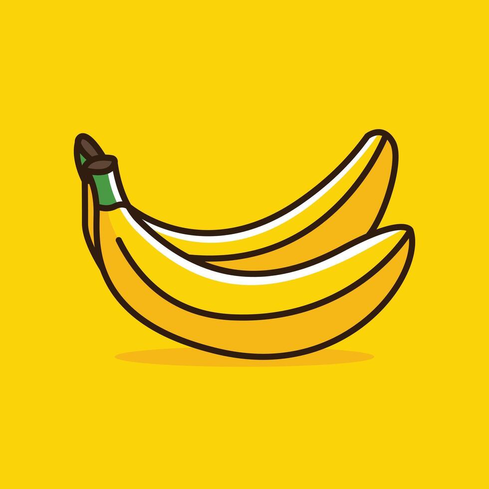 Banana fruit icon yellow art illustration vector