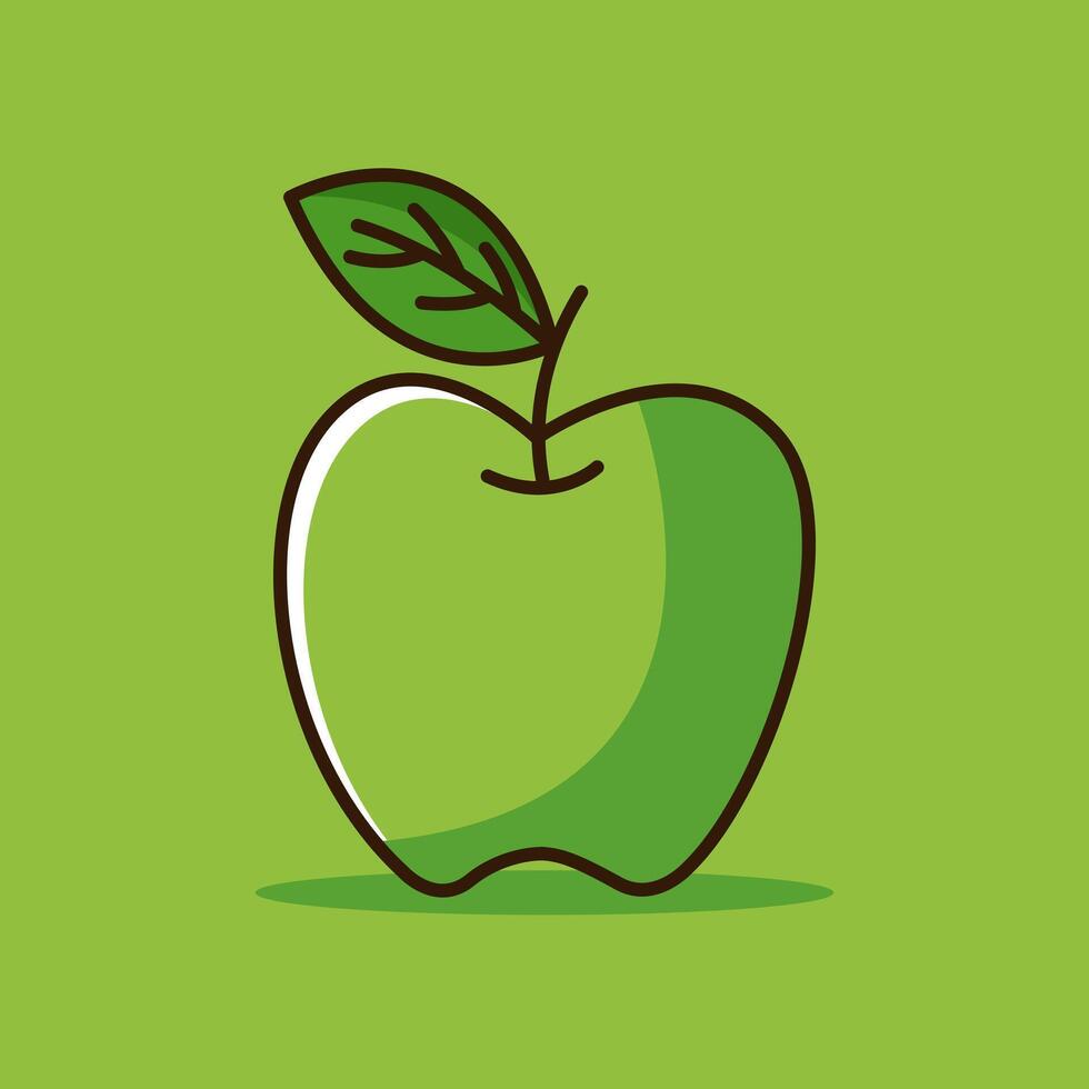 Apple fruit icon art illustration vector