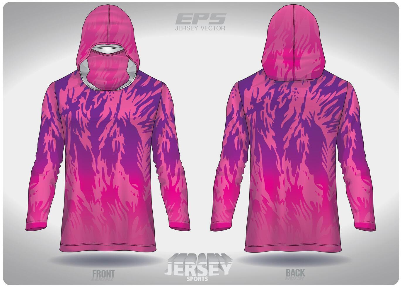 EPS jersey sports shirt .pink purple tiger pattern design, illustration, textile background for sports long sleeve hoodie vector