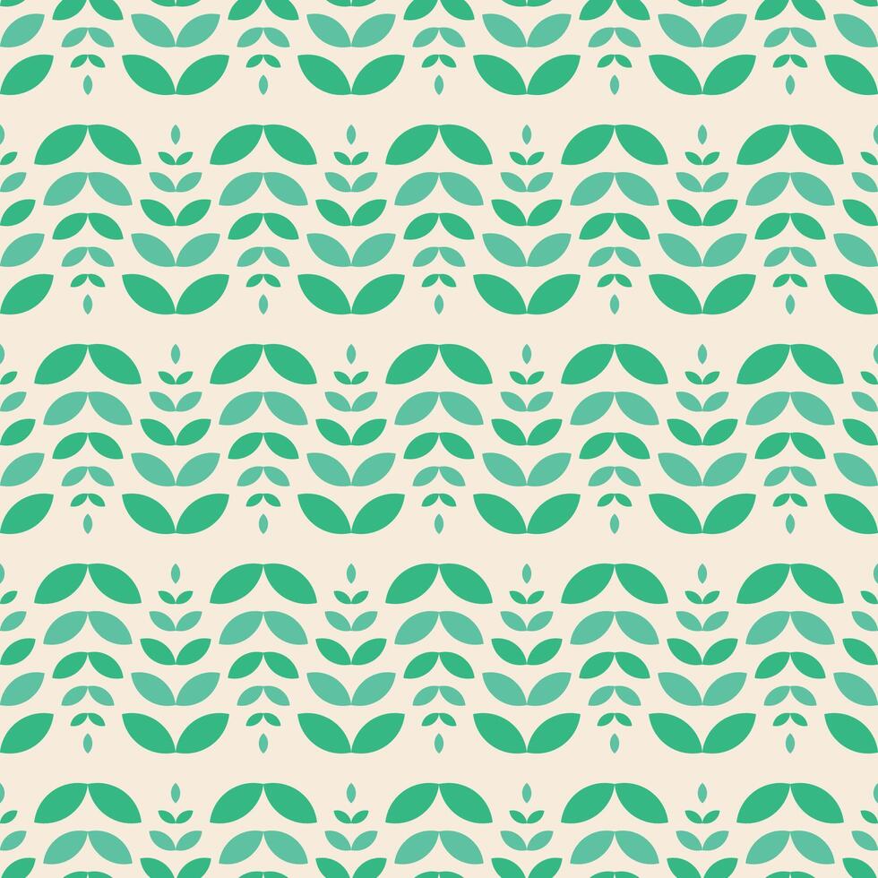 Green seamless floral pattern - geometric vintage design. Abstract trendy background. Textile endless print vector
