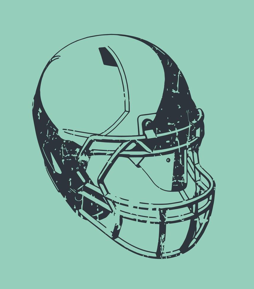 American football helmet retro style vector