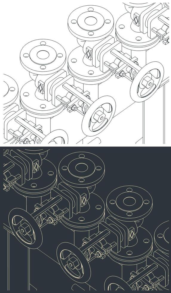 Steam header closeup vector