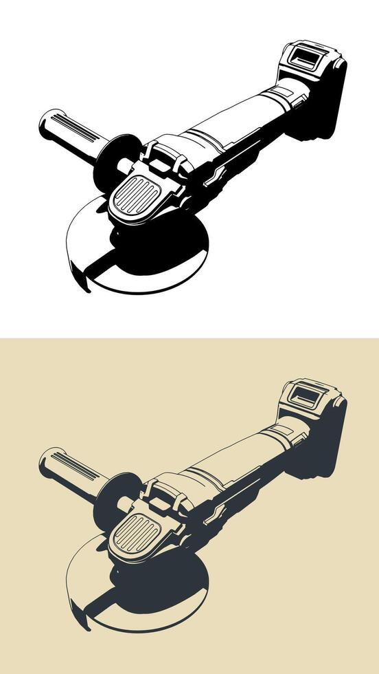 Cordless angle grinder vector