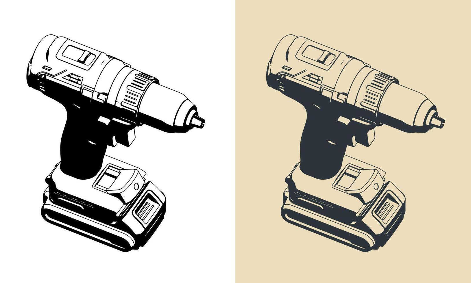 Professional cordless drill vector