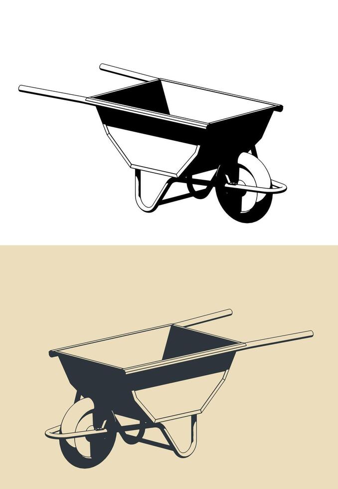 Concrete trolley illustrations vector
