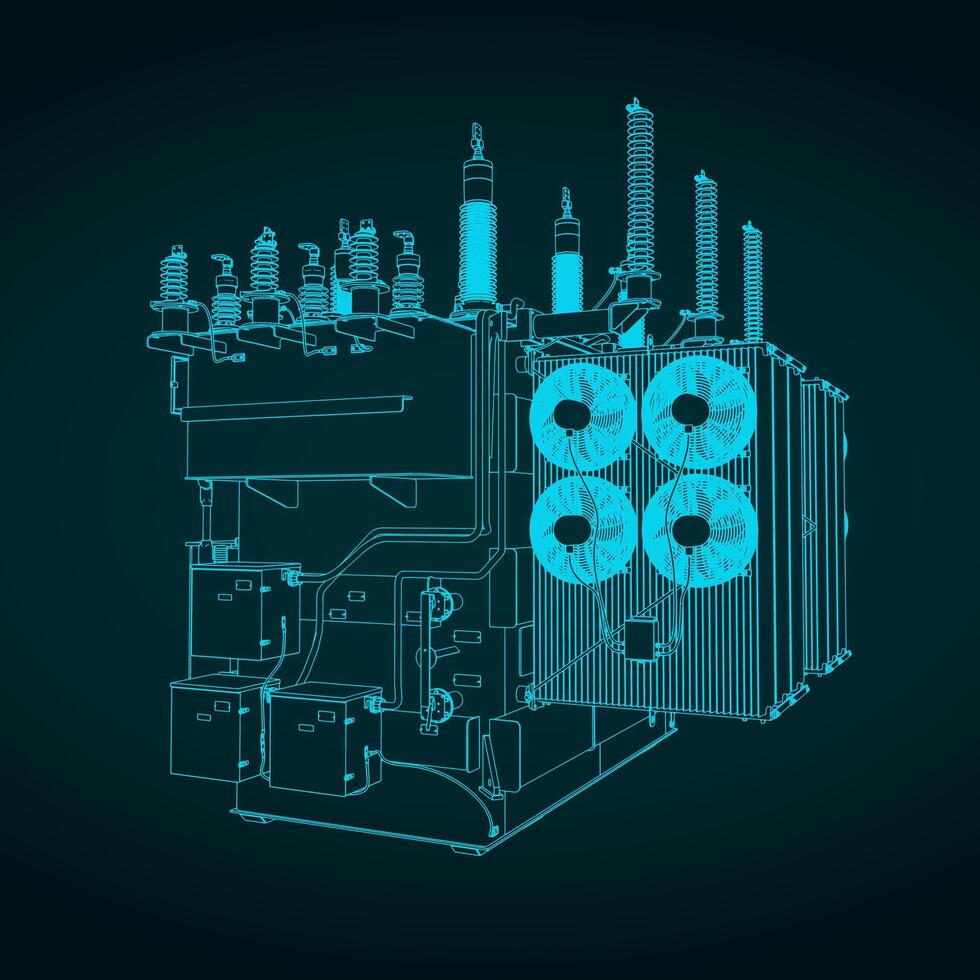 Distribution transformer illustration vector
