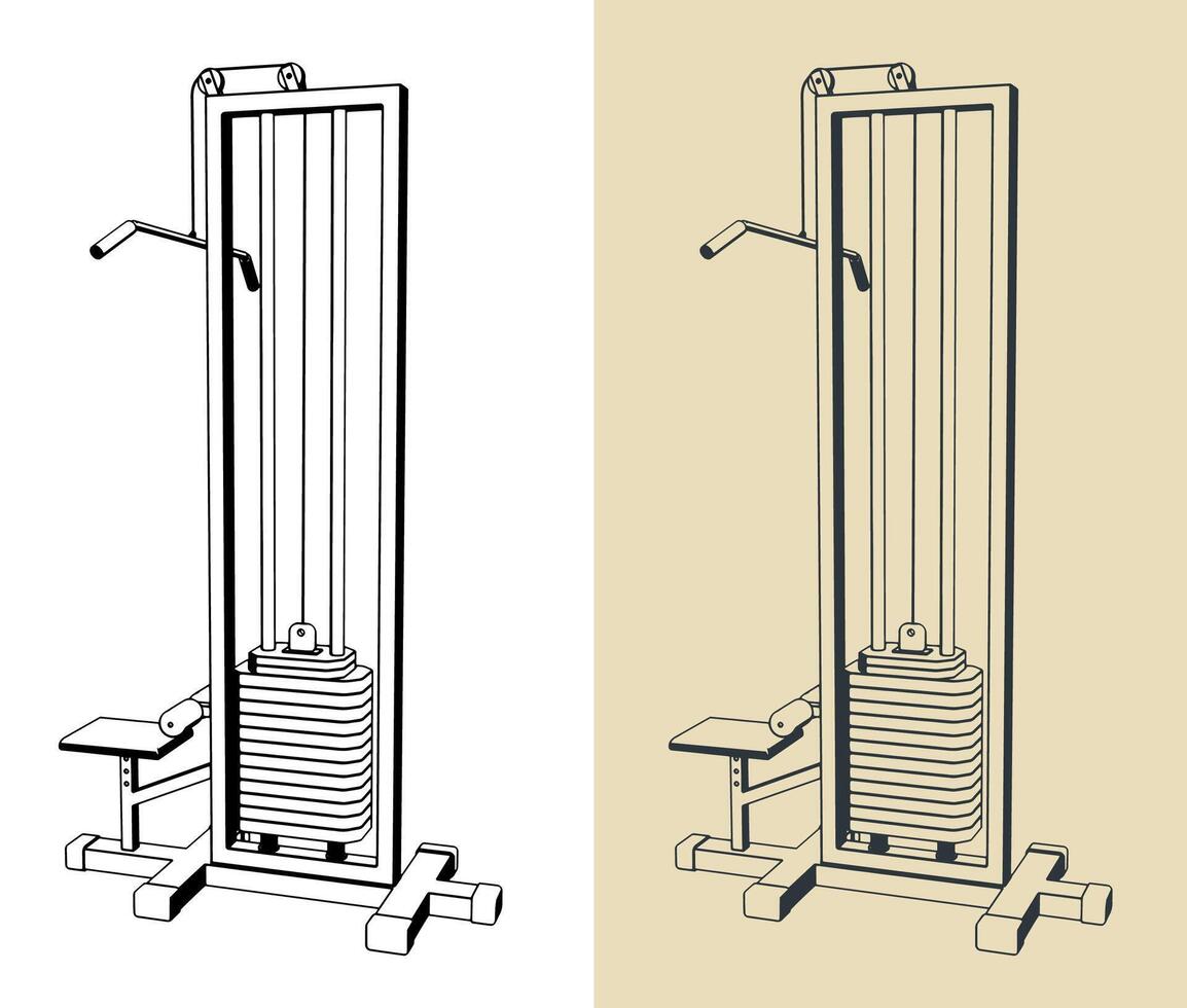 Lat pulldown machine vector