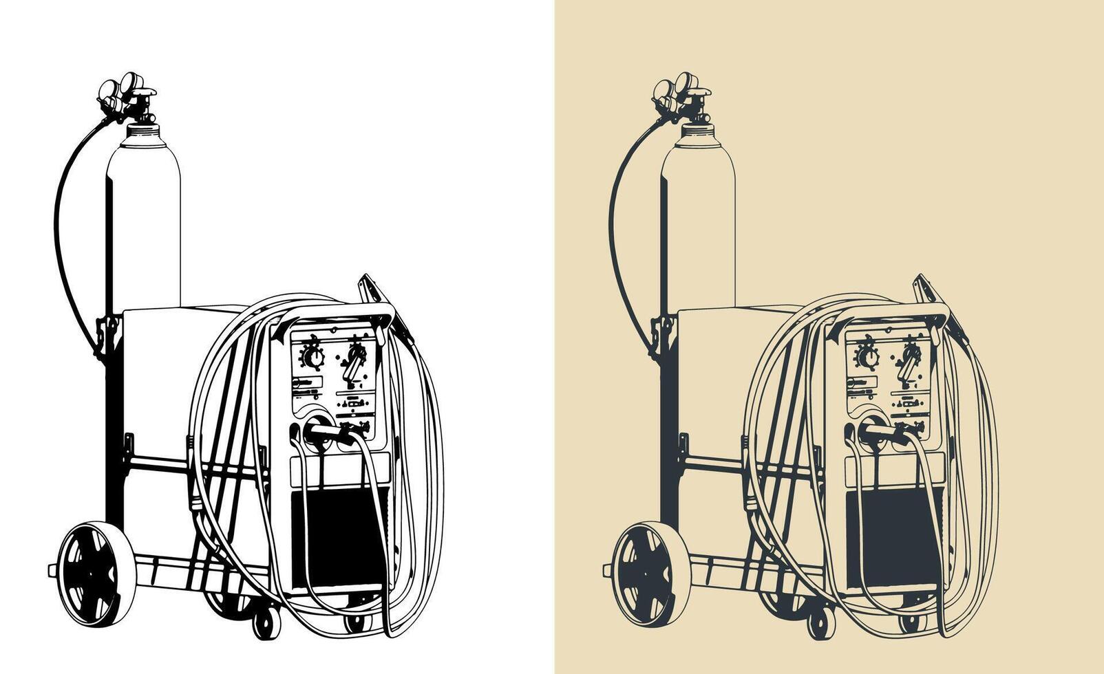 Welding machine and components vector