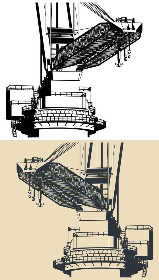 Full revolving crane vector