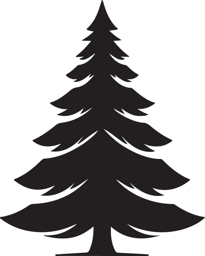 Christmas Tree Silhouette Illustration White Background vector
