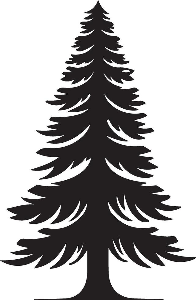 Christmas Tree Silhouette Illustration White Background vector