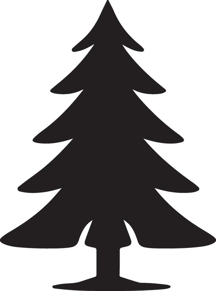 Christmas Tree Silhouette Illustration White Background vector