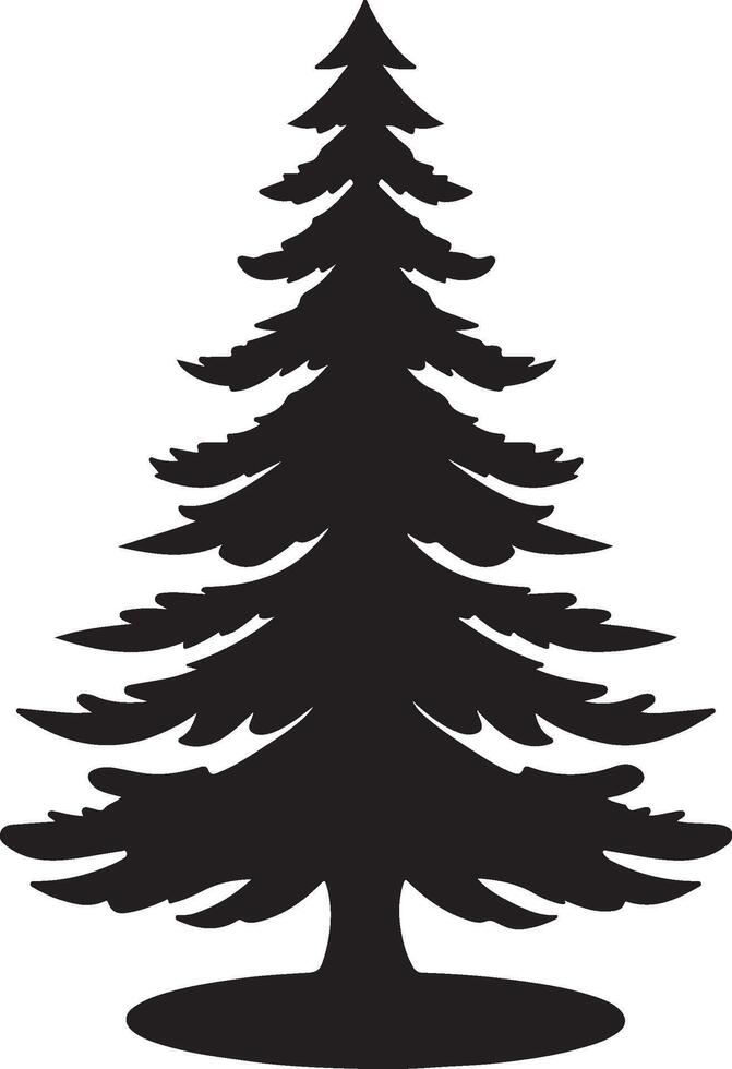 Christmas Tree Silhouette Illustration White Background vector