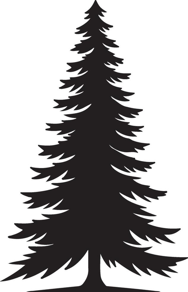 Christmas Tree Silhouette Illustration White Background vector
