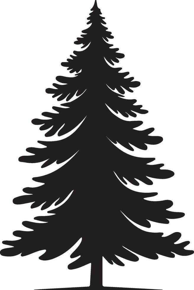 Christmas Tree Silhouette Illustration White Background vector