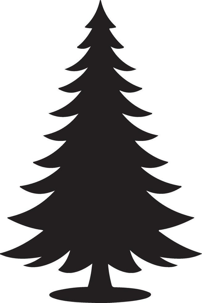 Christmas Tree Silhouette Illustration White Background vector