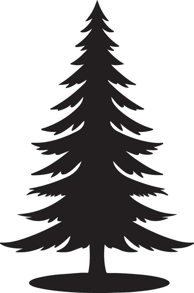 Christmas Tree Silhouette Illustration White Background vector