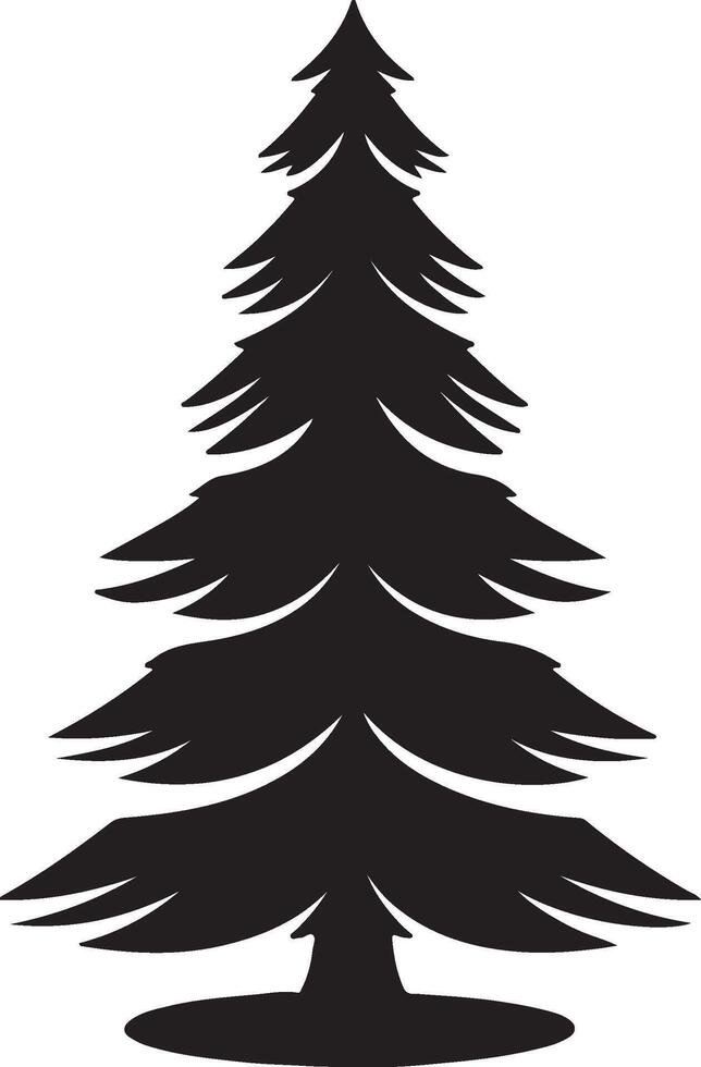 Christmas Tree Silhouette Illustration White Background vector