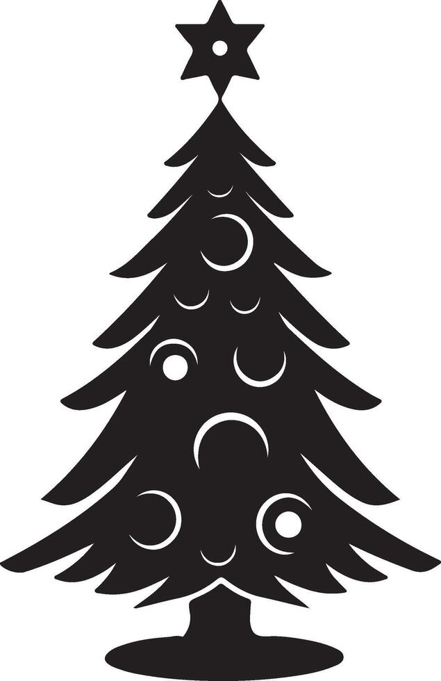 Christmas Tree Silhouette Illustration White Background vector