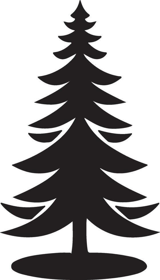 Christmas Tree Silhouette Illustration White Background vector