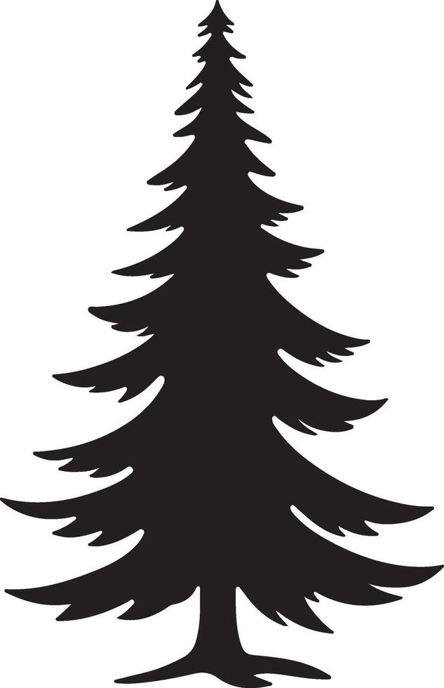 Christmas Tree Silhouette Illustration White Background vector