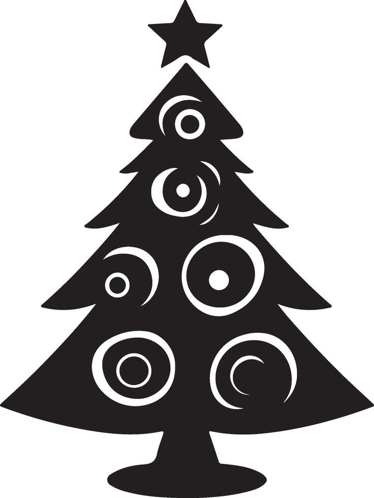 Christmas Tree Silhouette Illustration White Background vector